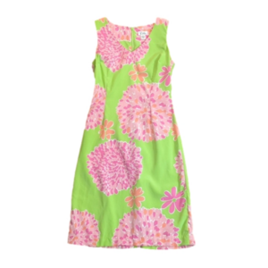 Lilly Pulitzer Silk floral longer midi dress size 6 pink green